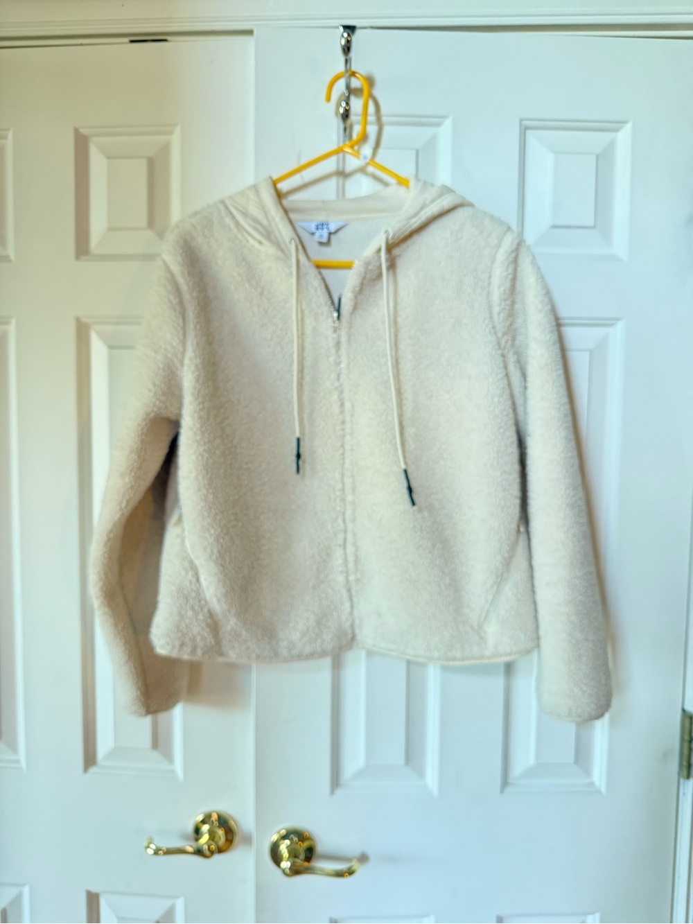JoyLab Cream Hooded Sherpa Zip Jacket